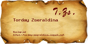 Torday Zseraldina névjegykártya